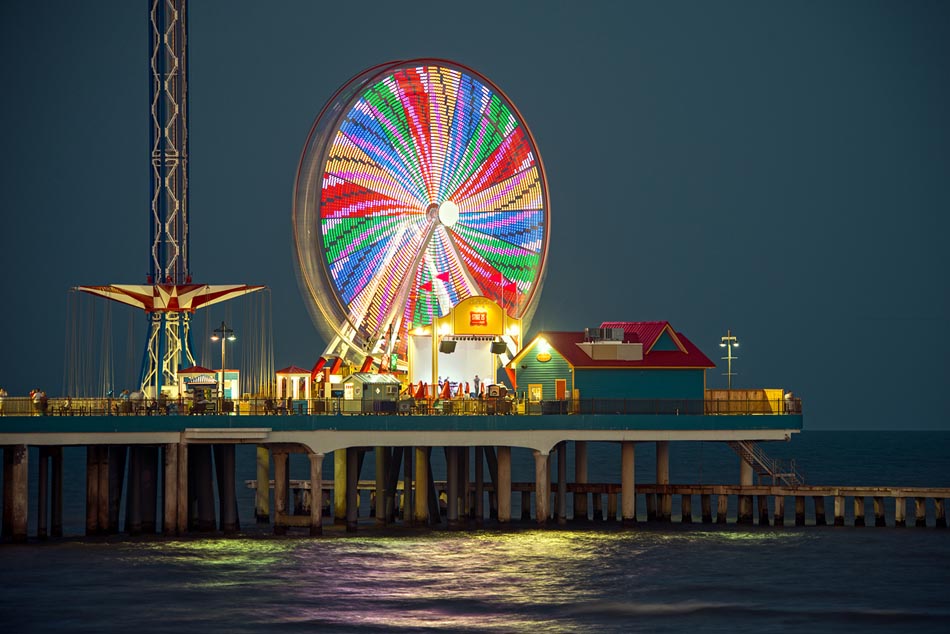 Galveston Pleasure Pier at Night