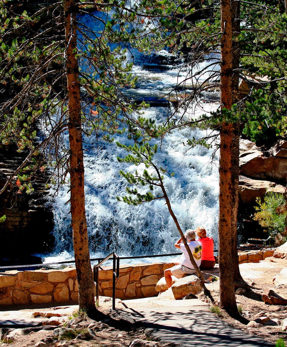 Provo River Falls-people-Uinta Mountains, Utah 8-07 SG6814