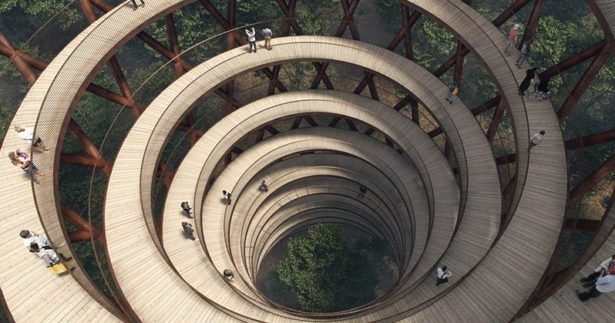 Image of Spiral Walkway in Denmark Gives you a Birds-eye View