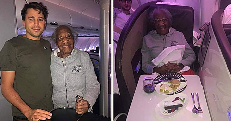 passenger gives first-class seat to 88-year-old woman