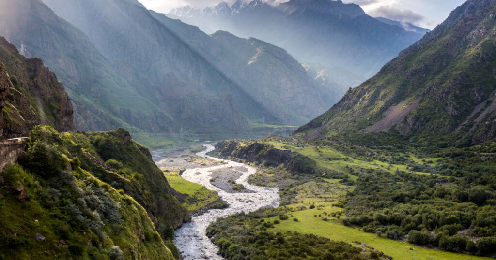 Shutterstock Georgian Military Highway, Caucasus mountains.