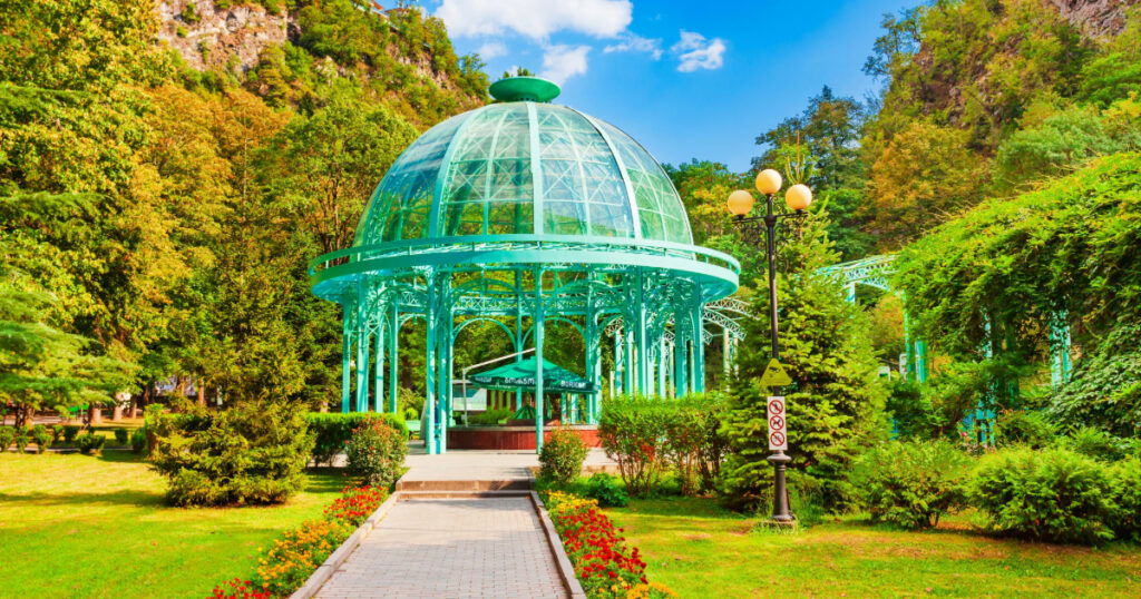 Shutterstock The Mineral Water Pavilion in the Central Park of Borjomi - Samtskhe-Javakheti, Georgia