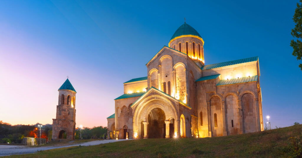 Shutterstock Bagrati Cathedral during evening blue hour, Kutaisi, Imereti, Georgia.