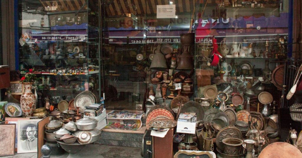 Shutterstock An antique shop in Kadıköy with different antique tableware, furniture and decorations