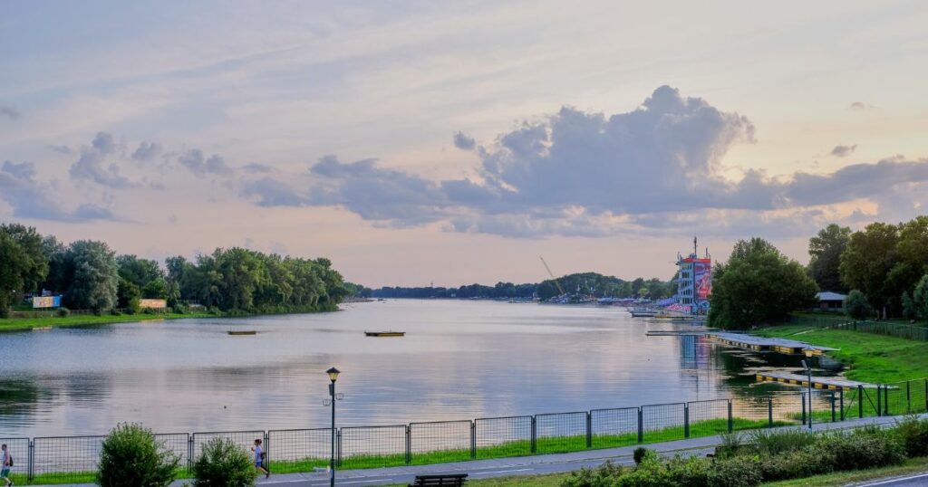Shutterstock Ada Ciganlija, a river island turned into a peninsula, located in the Sava river in central Belgrade, Serbia