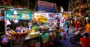 The night market of Cai Rang in Vietnam, 27. December 2019