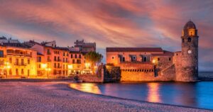 Sunset in Collioure, Pyrenees-Orientales, France