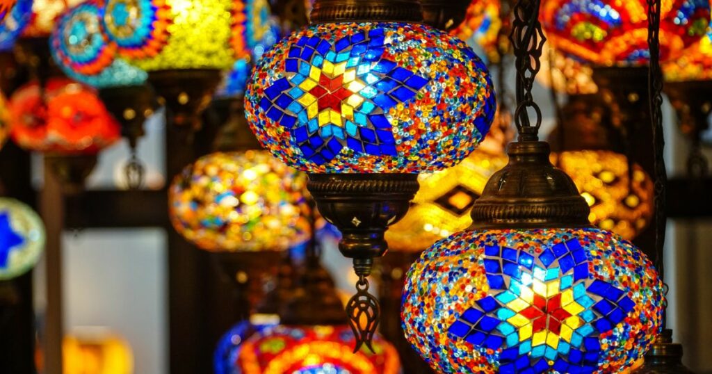 Shutterstock Traditional mosaic lamps.