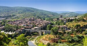 The pretty village of Lagrasse in Languedoc, France