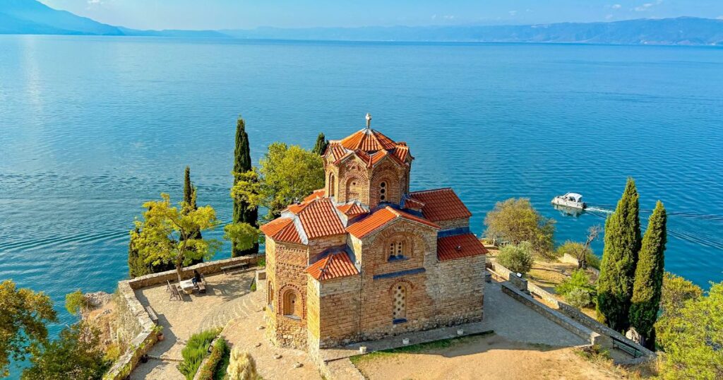 Shutterstock Lake Ohrid, Church of St. John at Kaneo, North Macedonia