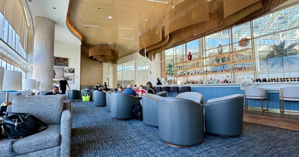 Shutterstock An airport lounge with sofas