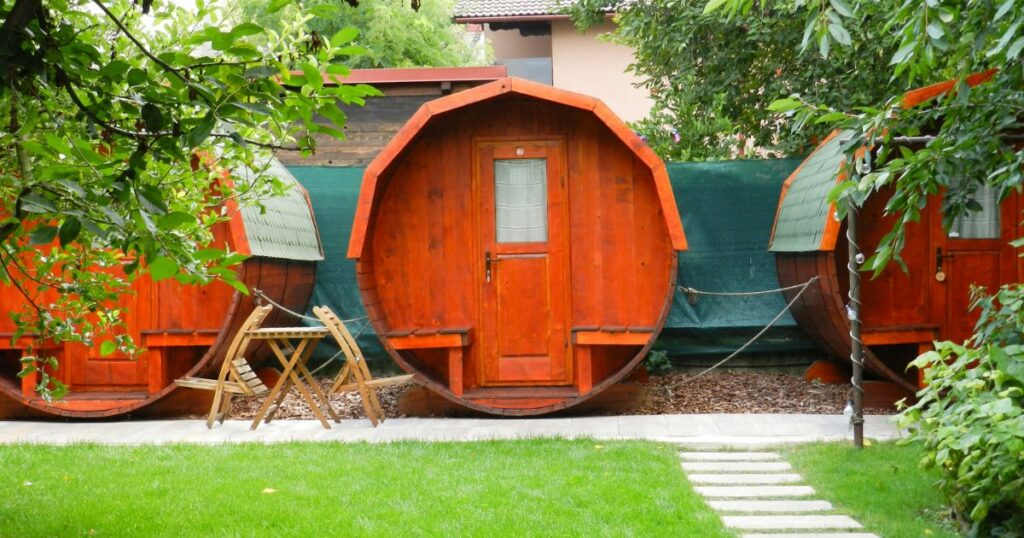 Shutterstock Barrel shed dormitories at a hostel in Brasov, Romania