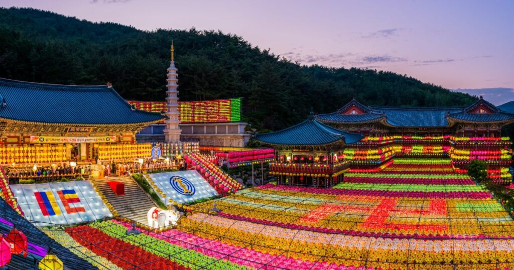 Shutterstock Thousands of colorful paper lanterns adorn Samgwangsa Temple during Buddha's Birthday celebrations in Busan, South Korea