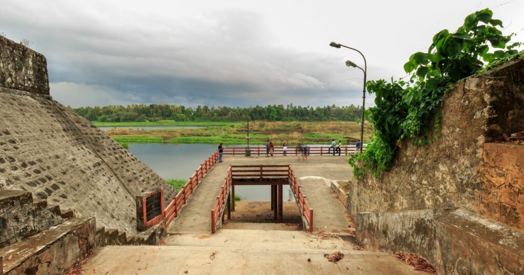 Shutterstock View of Crocodile Ghat or Muthala Kadavu from Adi Shankara Janmabhoomi Ashram, Kalady, Kerala, India