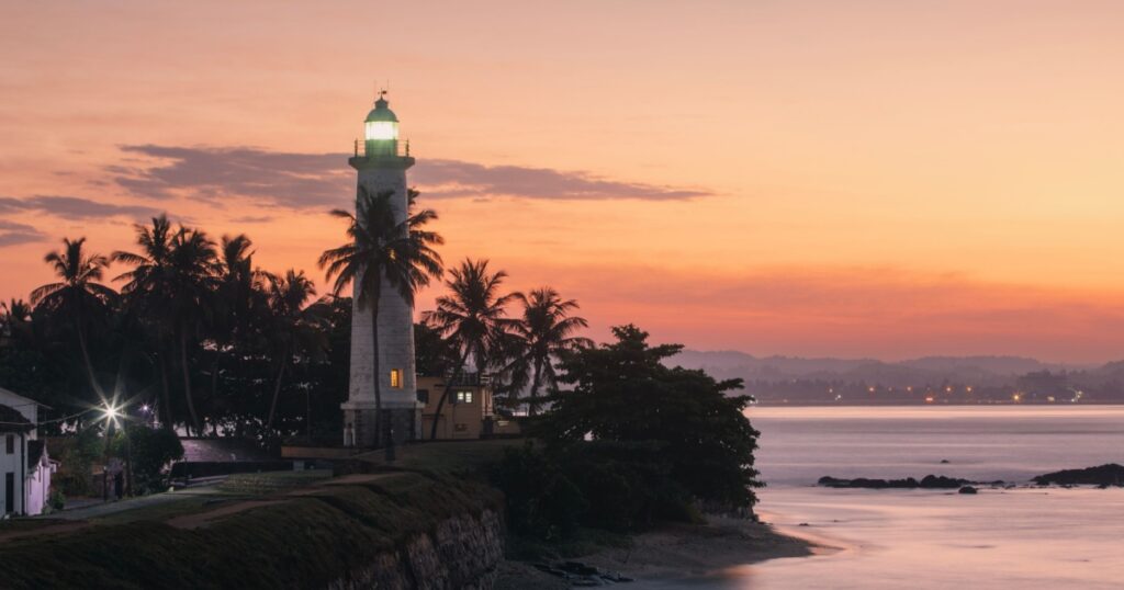 Shutterstock Lighthouse in Galle fort at beautiful dawn. South coast of Sri Lanka.