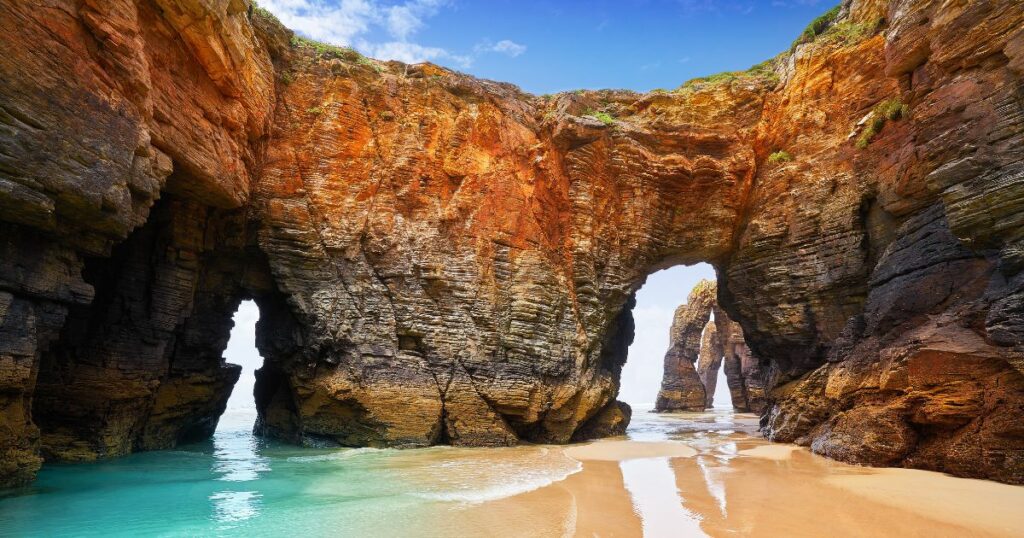 Shutterstock Playa las catedrales, Catedrais beach in Ribadeo Galicia of Lugo, Spain