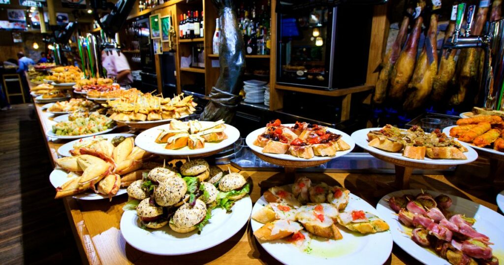 Shutterstock Tasty tapas to pick at the counter top in one of the famous tapas bars of San Sebastian