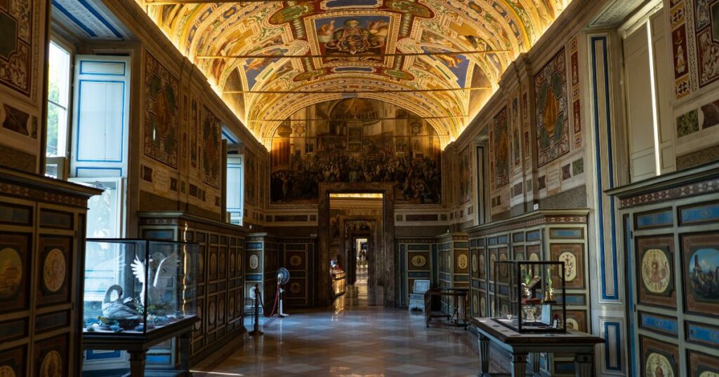 Shutterstock Interiors of Vatican museum.