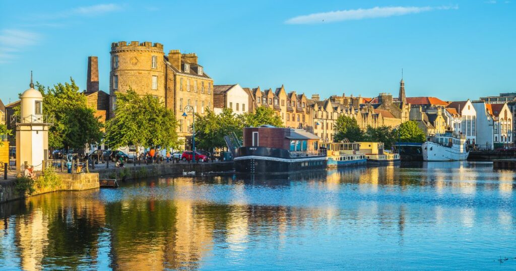 Shutterstock The shore of water of Leith, Edinburgh, UK