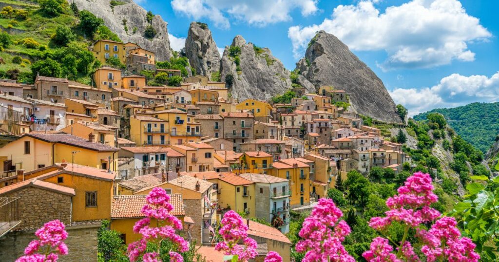 Shutterstock Panoramic view of Castelmezzano, province of Potenza, in the southern Italian region of Basilicata.