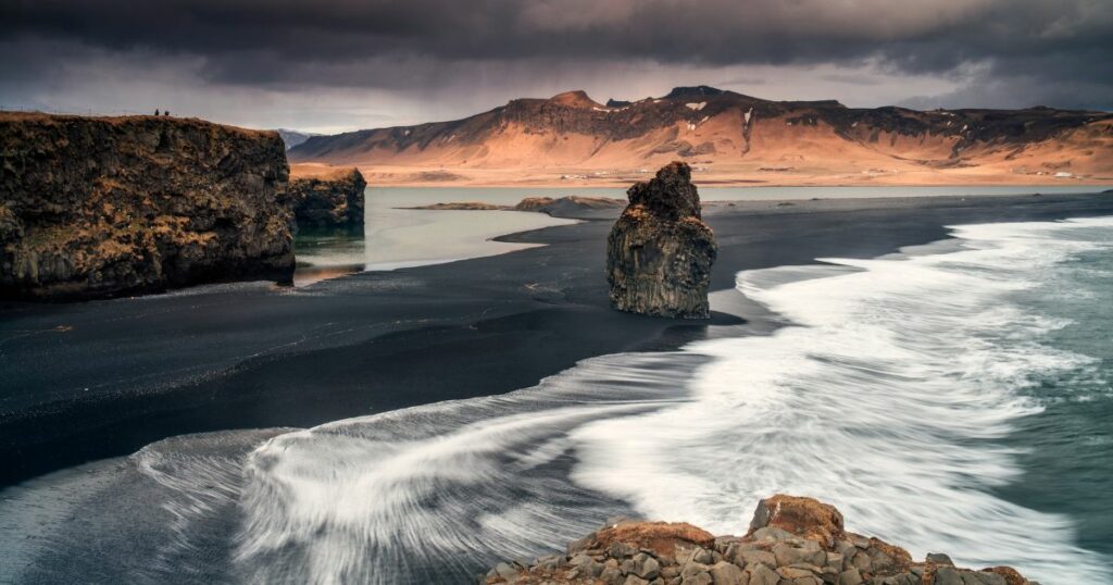 Shutterstock Waves on the black sand beach, Dyrhólaey