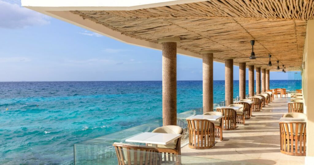 Shutterstock Cozumel beach cafes and restaurants with scenic ocean views