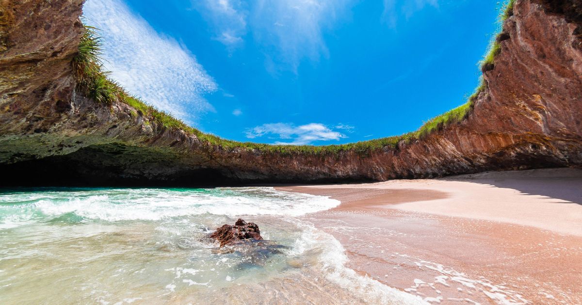 Hidden beach Marieta Island Mexico
