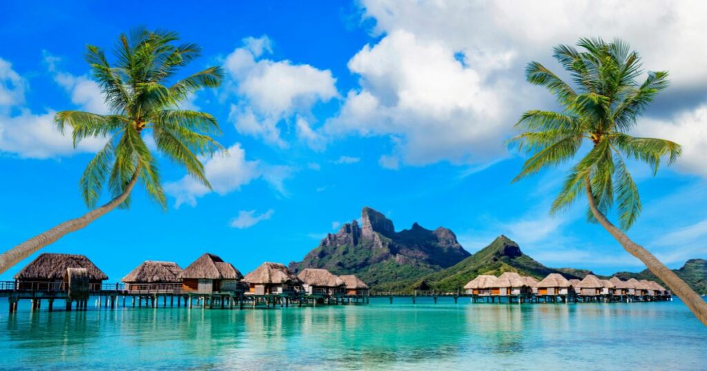 Shutterstock Over water villas in Bora Bora