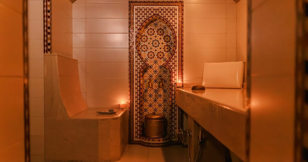 Shutterstock Moroccan hammam with Moroccan patterns