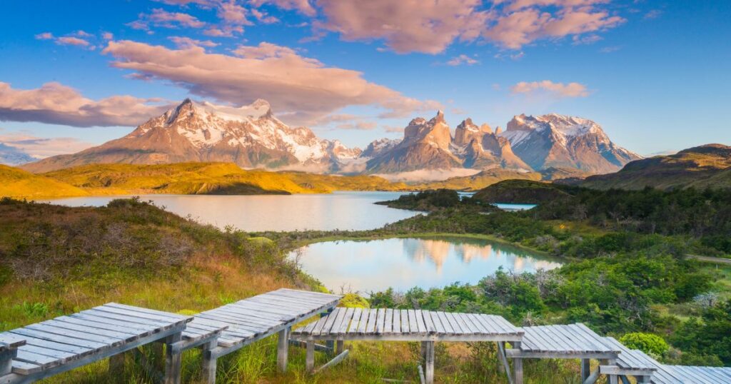 Shutterstock Sunrise over Lake Pehoe, Torres Del Paine National Park, Patagonia, Chile, South America