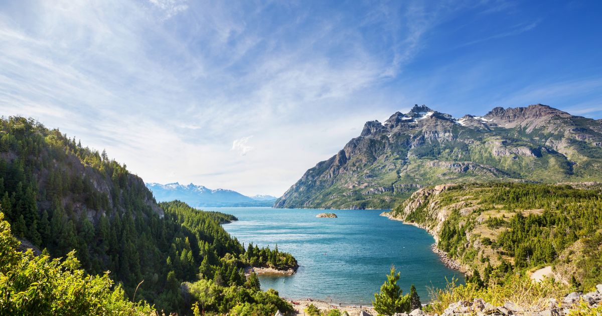 Beautiful mountain landscapes in Patagonia. Mountains lake in Argentina, South America.
