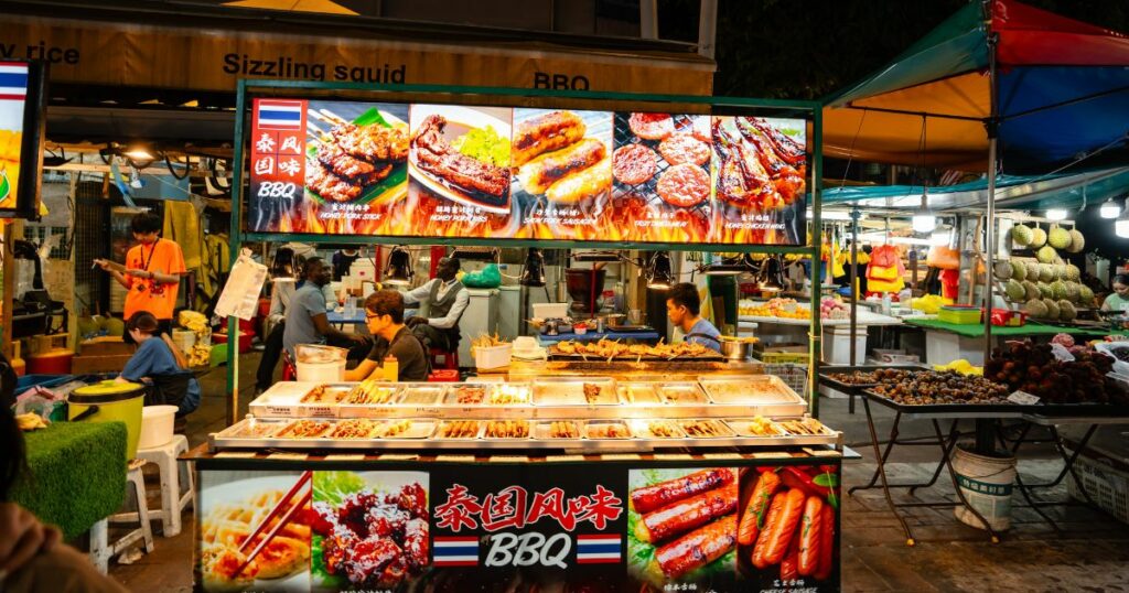 Shutterstock A street food night market in Kuala Lumpur