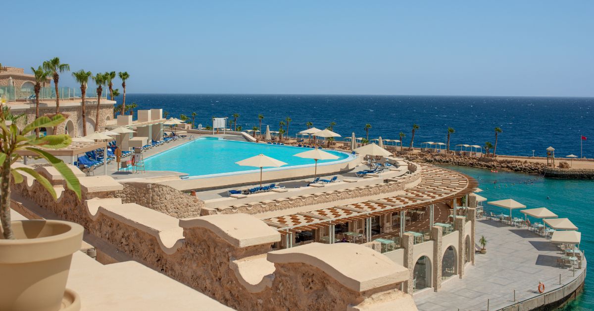 Beautiful views of the coast of sahl hasheesh hurghada for banner background