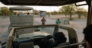 Officials checking documents of tourists in Namibia