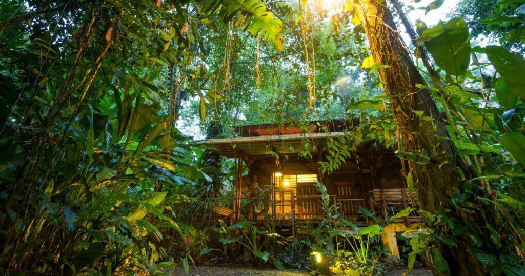 Shutterstock Costa Rica, eco lodge in the rainforest at Puerto Viejo de Talamanca, luxury lodging