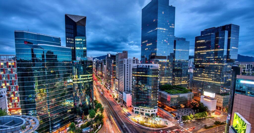 View of Downtown at Gangnam Square Seoul Korea