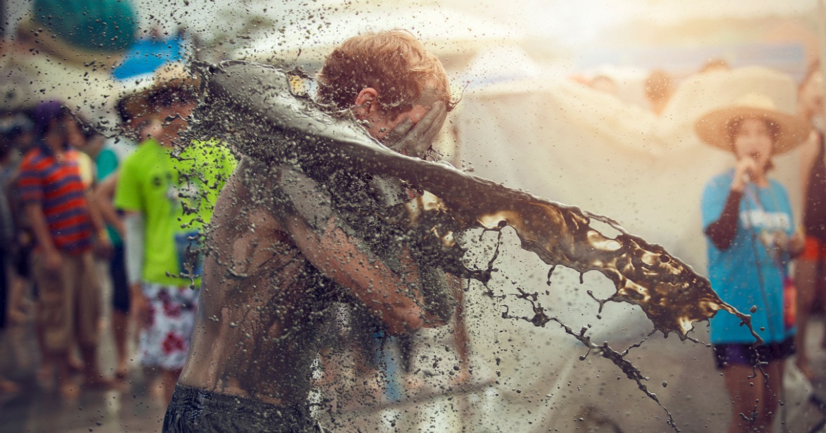 Boryeong Mud Festival at Daecheon beach, South Korea