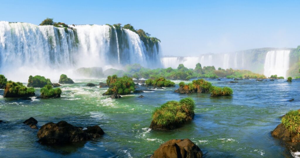 Iguazu Waterfalls on Iguazu River, VIew from Brazilian side