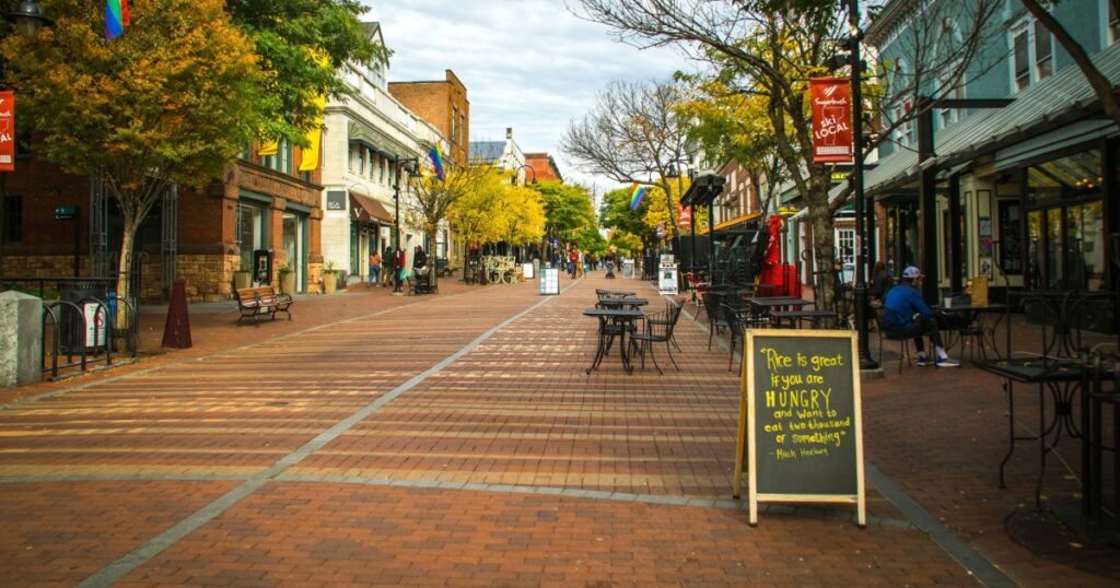 Burlington Vermont Church Street Marketplace downtown city