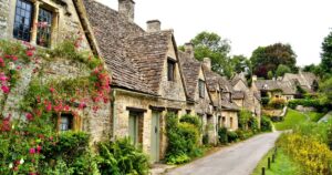 Houses of Arlington Row in the village of Bibury, England