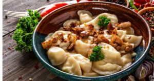 Polish traditional cuisine dumplings with potatoes