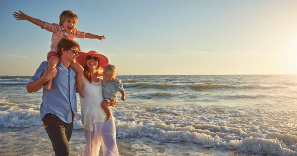 Family enjoying on a beach