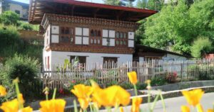 Bhutan, 22 May 2024. A typical bhutan house located in Thimpu Bhutan.