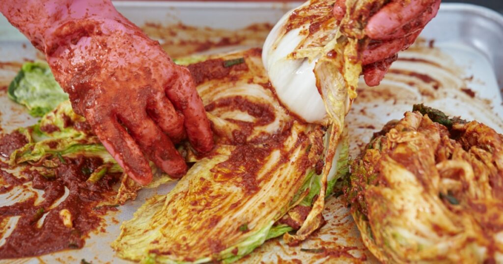 Making kimchi