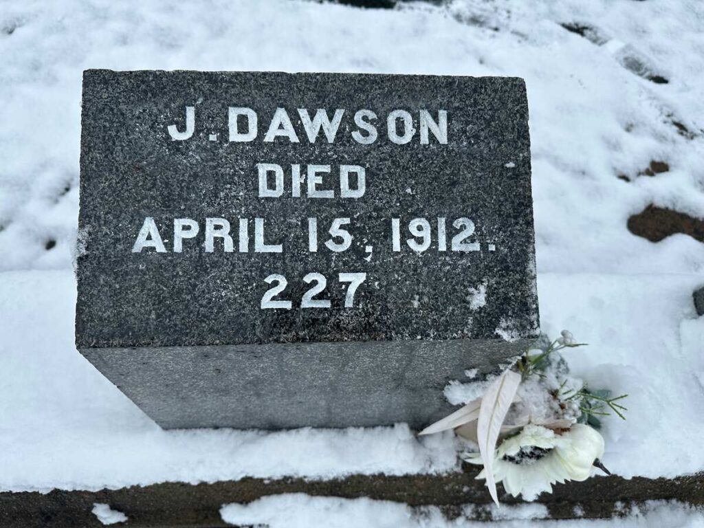 One of the most visited graves at Fairview Lawn Cemetery is that of J. Dawson, often linked by visitors to the fictional film character, though he was a real crew member aboard Titanic.