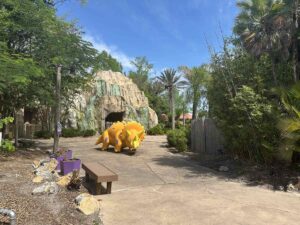 Dinosaur-themed play area at Give Kids The World Village in Kissimmee, Florida.