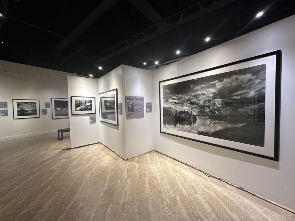 Gallery of black-and-white Clyde Butcher landscape photographs at the Marco Island Historical Museum.